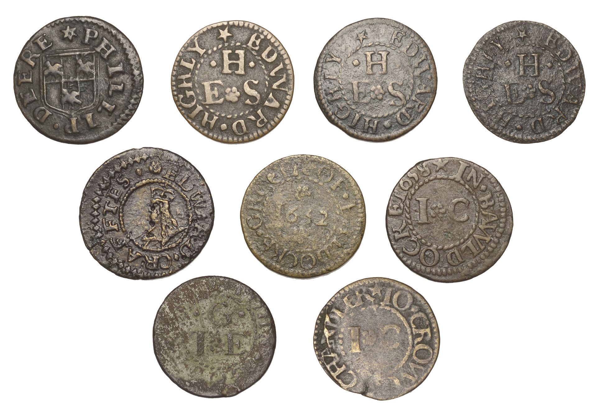 Baldock, Edward Crafftes, Farthing, 1670, 0.90g/3h (N 2094; BW. 4); Jo. Crowch, Farthings, 1...