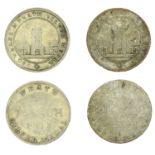 19th Century Tokens, GLAMORGANSHIRE, Neath, Morgan's 'Shillings', 1811 (2), 2.90g/12h, 2.72g...