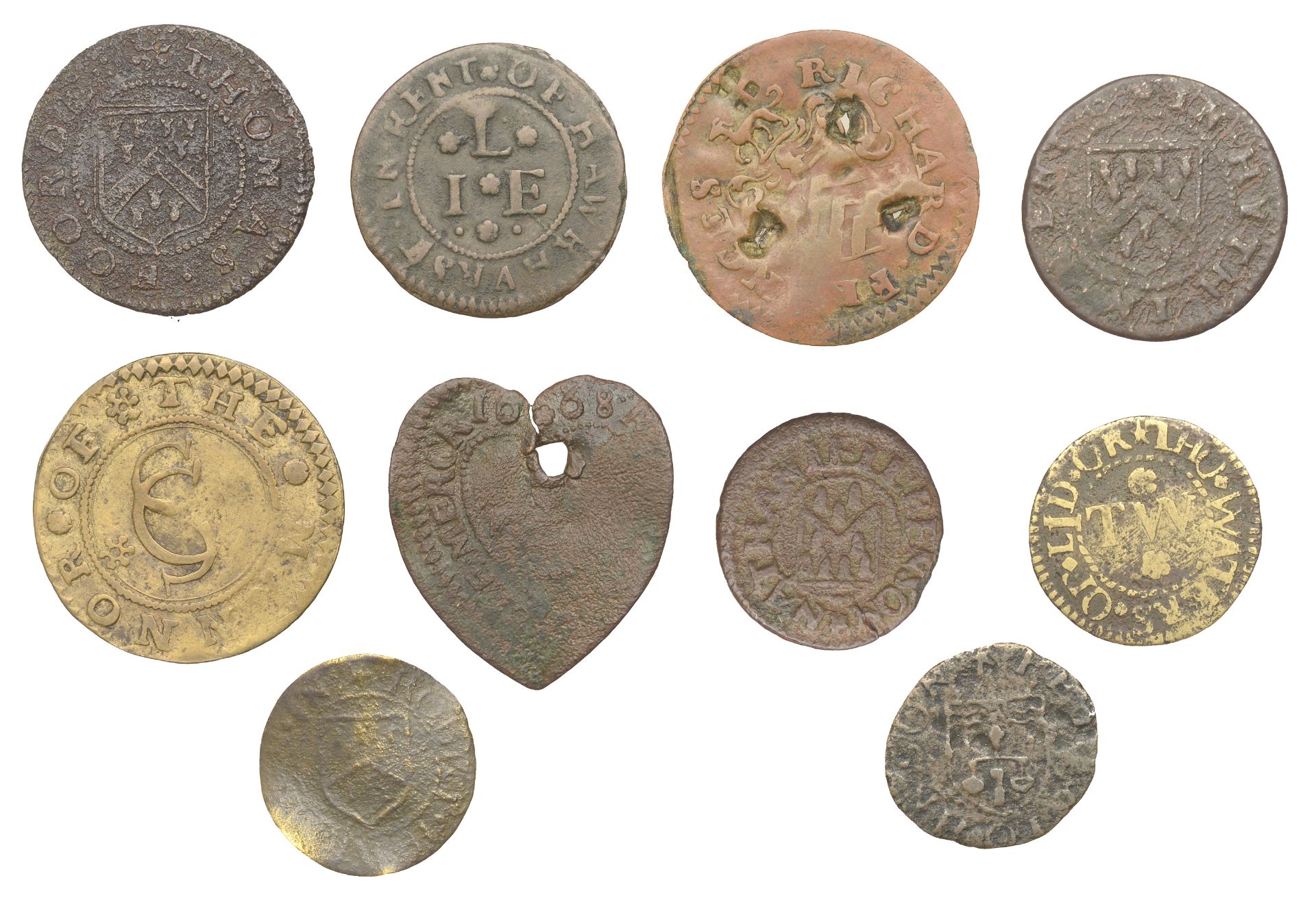 KENT, Groombridge, Rico Constable, heart-shaped Halfpenny, 1668, 1.06g/12h (N 2607; BW. 344)...