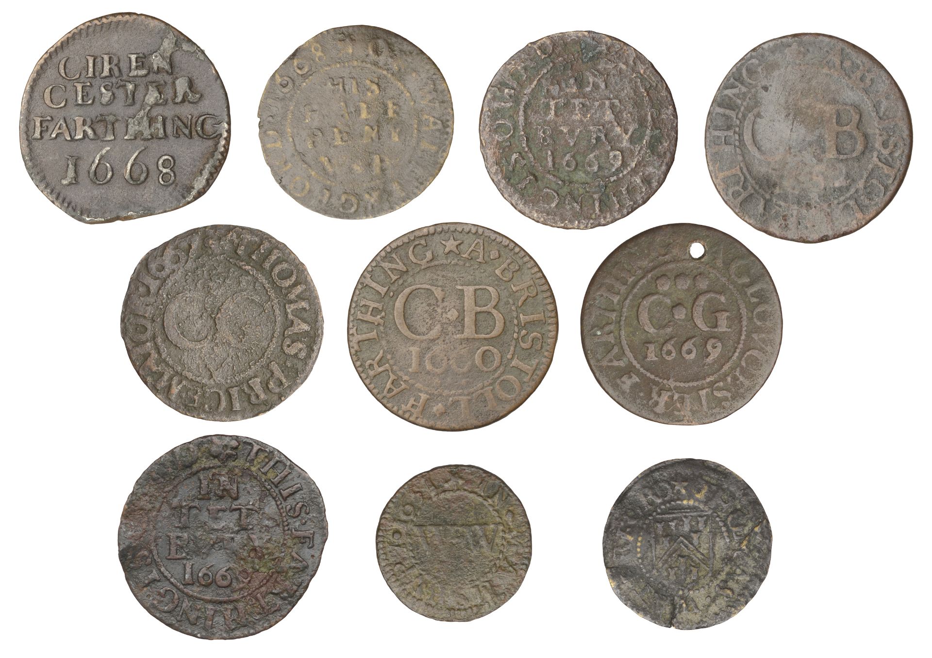 17th Century Tokens, BERKSHIRE, Wallingford, William Polhampton, Halfpenny, 1668, 0.83g/12h... - Image 2 of 2