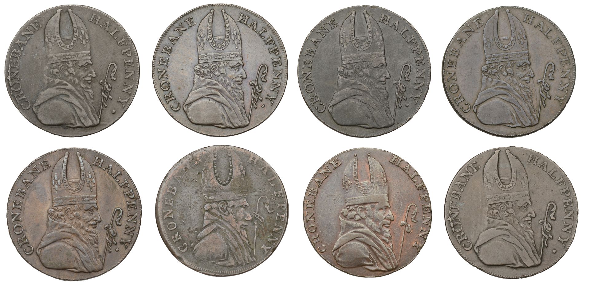 18th Century Tokens, Co WICKLOW, Cronebane, Associated Irish Mine Co, Lutwyche's imitation H...