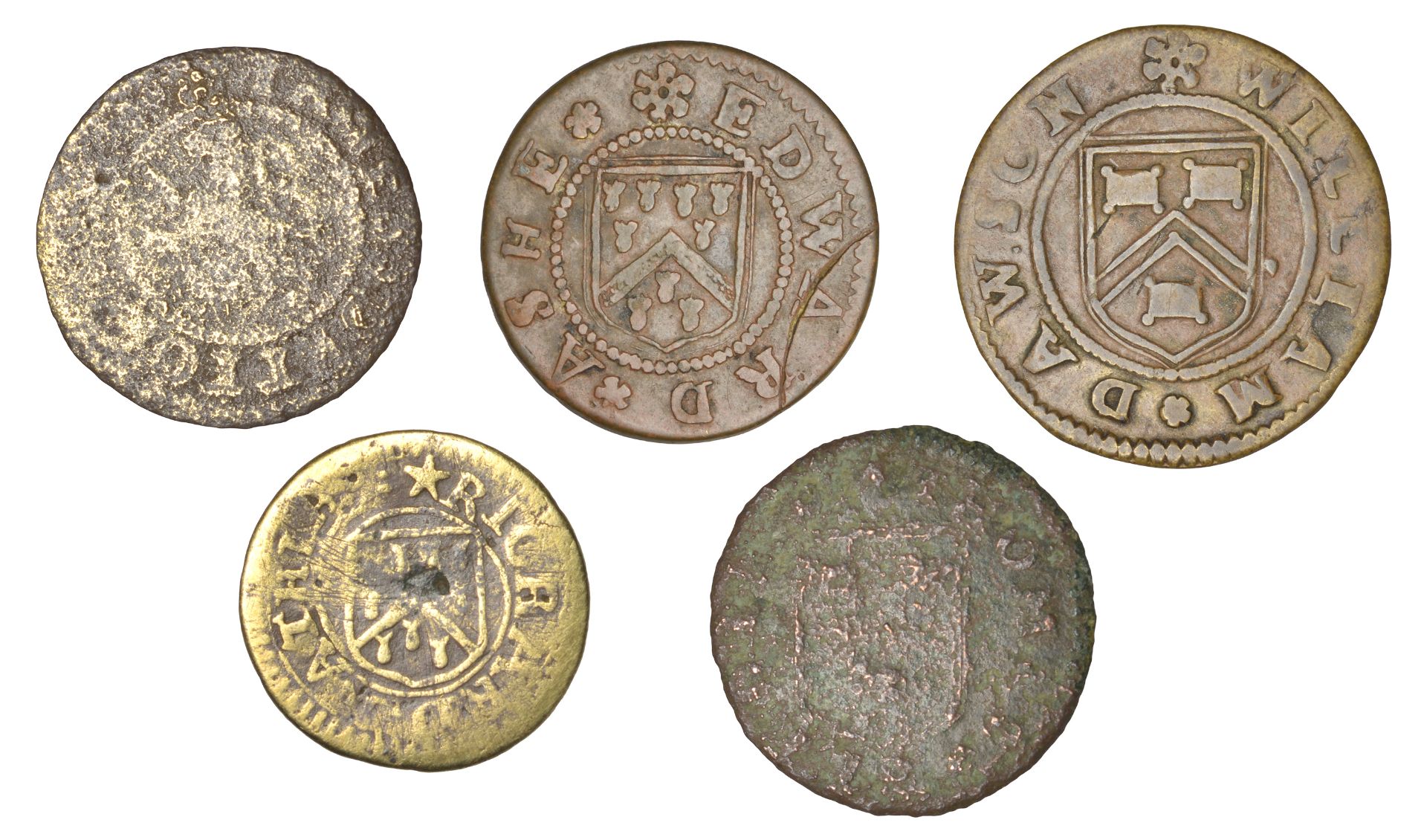 17th Century Tokens, DERBYSHIRE, Chesterfield, James Dutton, Halfpenny, 1666, 1.01g/12h (N 5... - Image 2 of 2