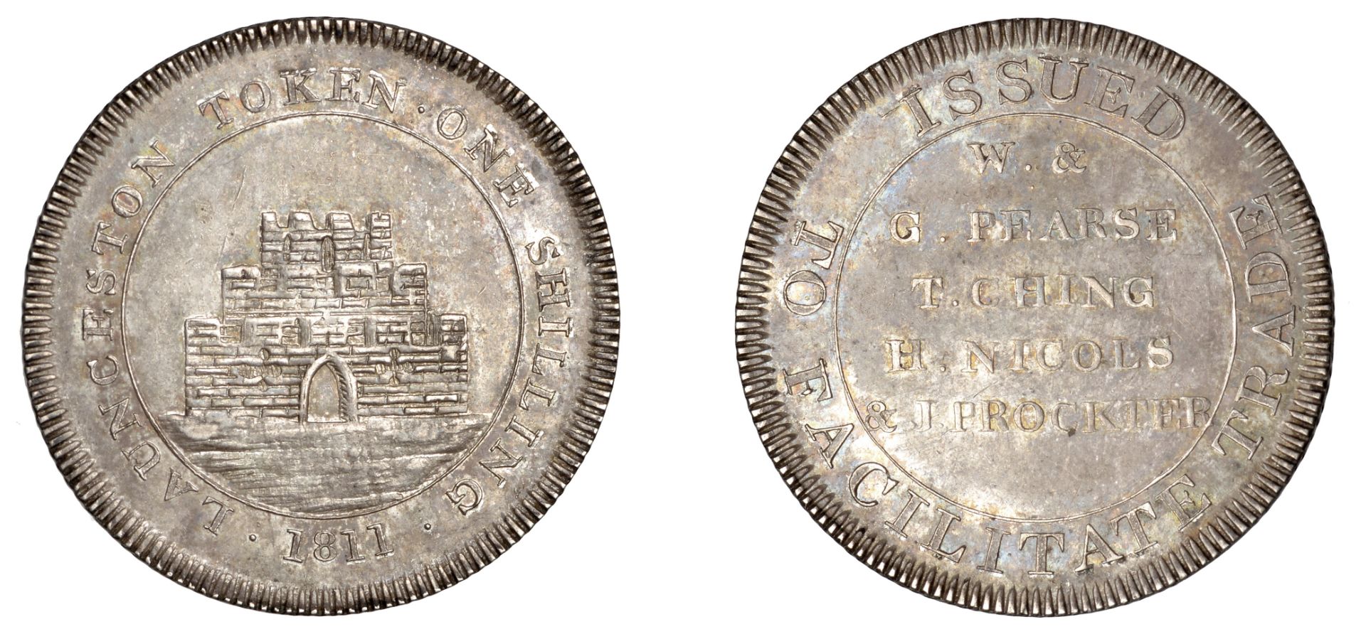 19th Century Tokens, CORNWALL, Launceston, William and G. Pearse, Thomas Ching, H. Nicols an...