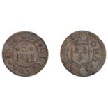 Clifton, John Samm, Farthing, 1664, 0.65g/9h (GO 28; N 22; NW. 28). Very fine; the only issu...