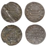 Riseley, Mary Earle, Halfpence, 1668 (2), 1.62g/3h, 0.95g/6h (both GO 83A; N 45; D 83A) [2]....