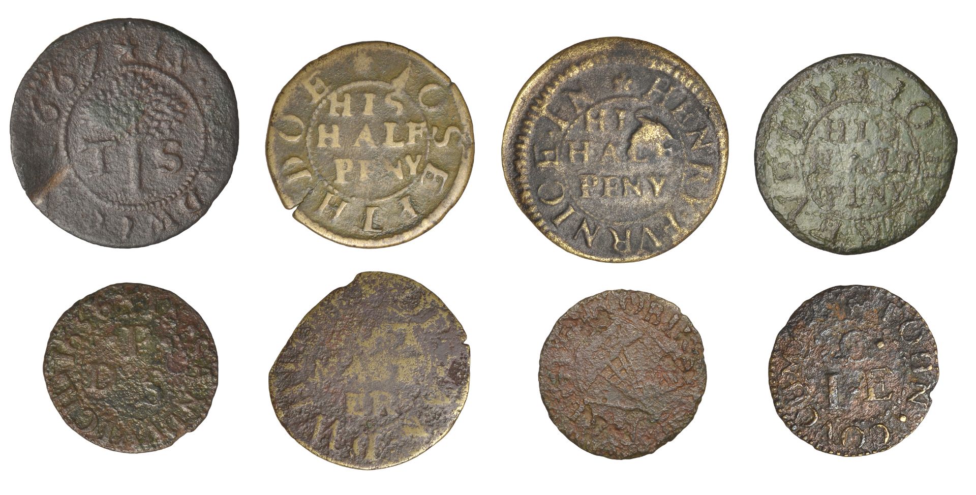 KENT, Sandwich, John Couchman, Farthing, 1656, 0.74g/6h (N â€“; BW. 495); Josepth Doe, Halfpen... - Image 2 of 2