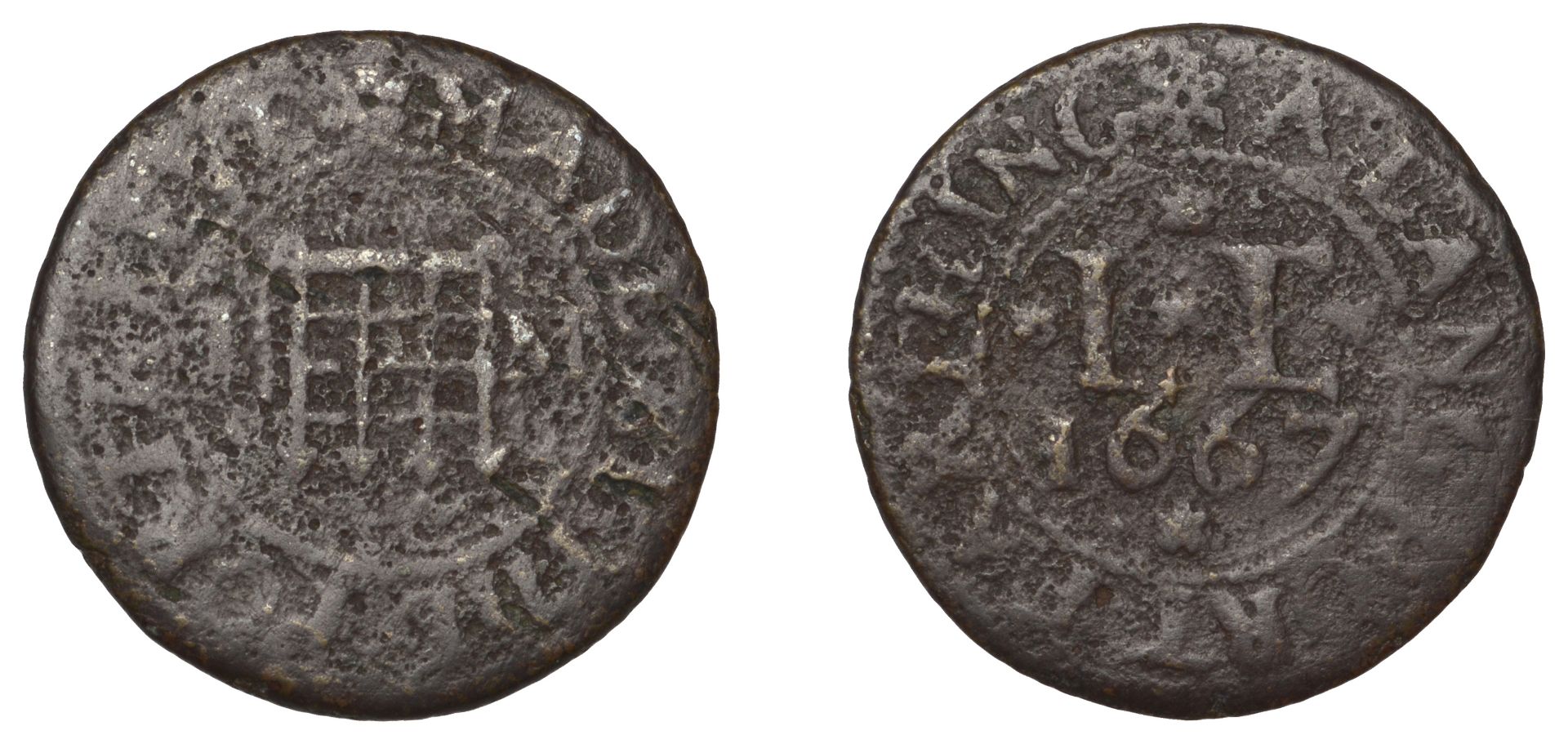 17th Century Tokens, SOMERSET, Langport, Borough Farthing [John Michell], 1667, 2.77g/12h ((...