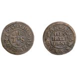 St Albans, Thomas Hudgson, Halfpenny, 1.38g/9h (N 2261, this piece; Gilbert, NC 1927, 66, th...