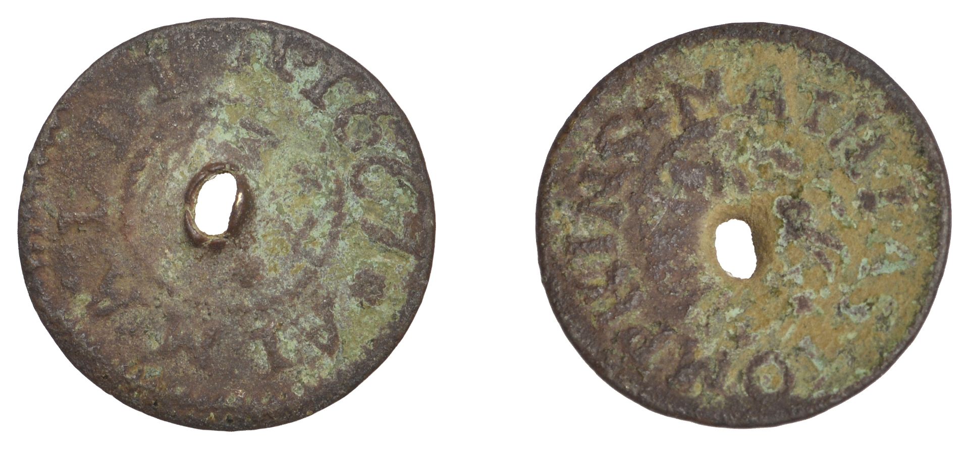 Maulden, Mathias Tompkins, Farthing, 1667, 0.93g/9h (GO 73C; N 38; D 73C). Mediocre, central...