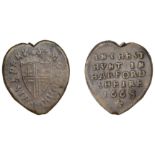 Cheshunt, Sam Goodaker, heart-shaped Halfpenny, 1668, 2.82g/12h (N 2166; BW. 77). Obverse ab...