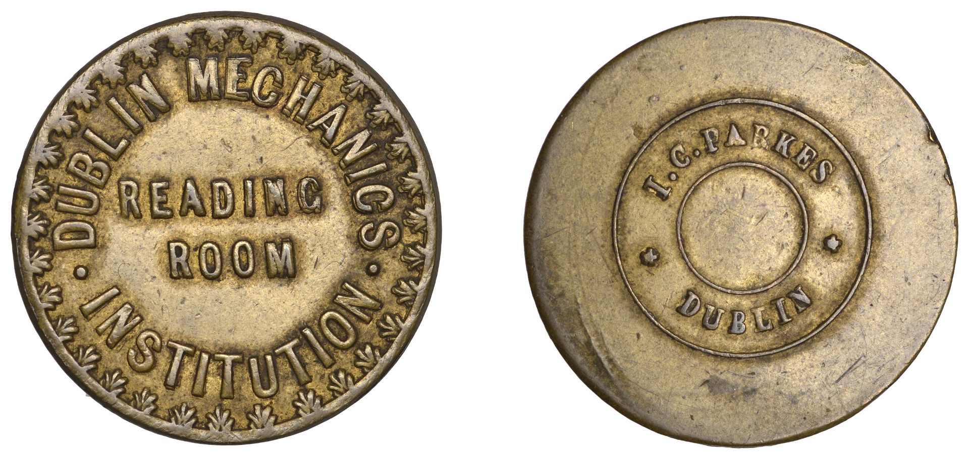 Miscellaneous Tokens and Checks, Co DUBLIN, Dublin, Dublin Mechanics Institution, Reading Ro...