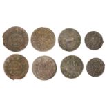 Hatfield, William Otway, Halfpenny, 1666, 1.47g/9h (N 2188; D 87A); Elizabeth Selwood, Farth...