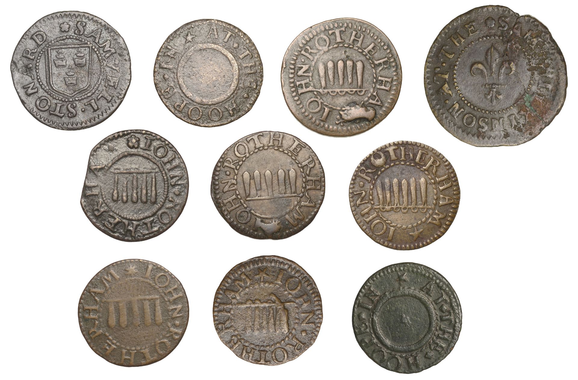 Barnet, John Rotherham, Farthings (6), 1655 (5), 0.95g/6h (N 2117; BW. 28), 1.13g/6h (N 2118...