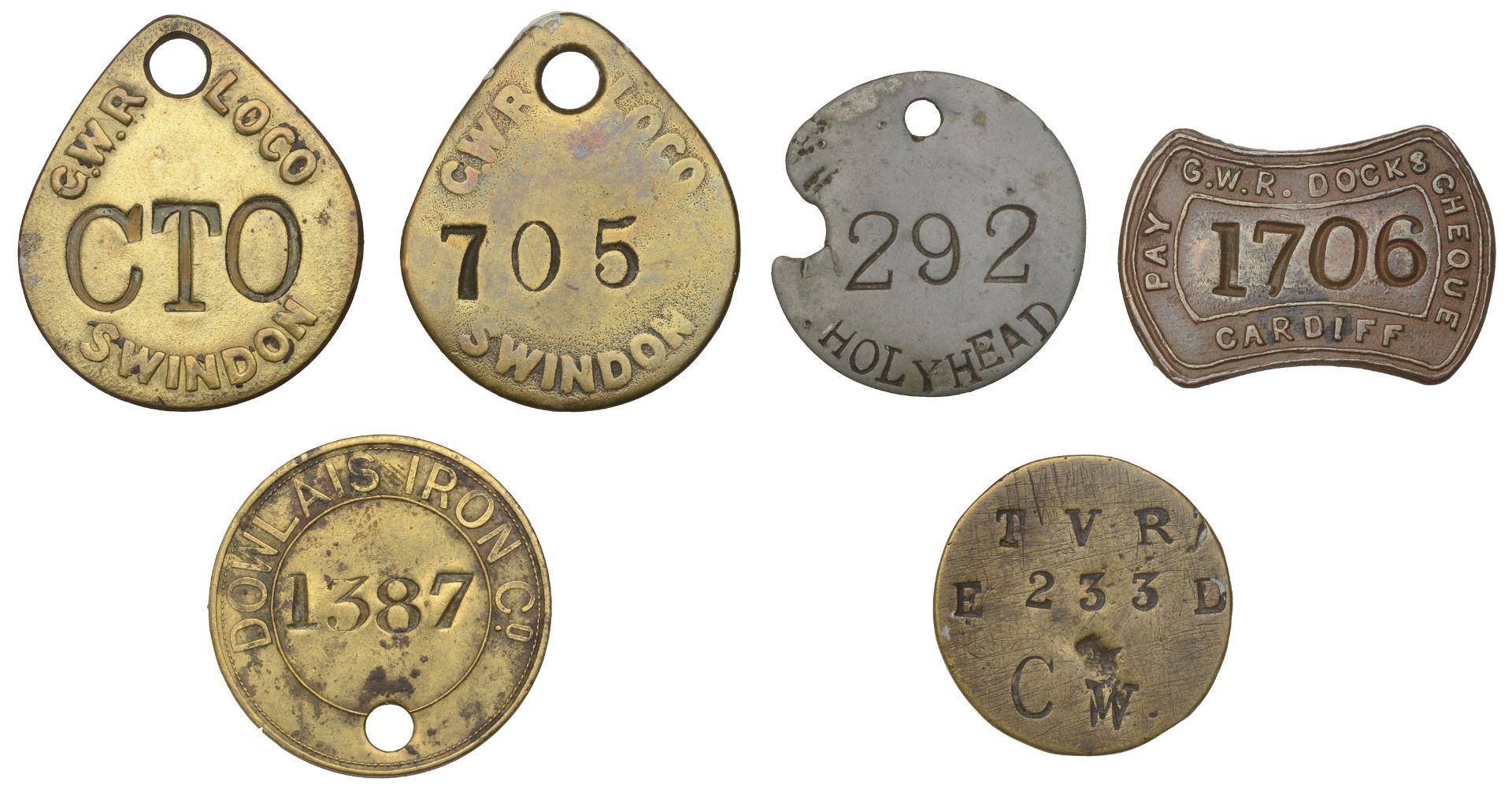 Miscellaneous Tokens and Checks, WILTSHIRE, Swindon, G[reat] W[estern] R[ailway], Loco, unif...