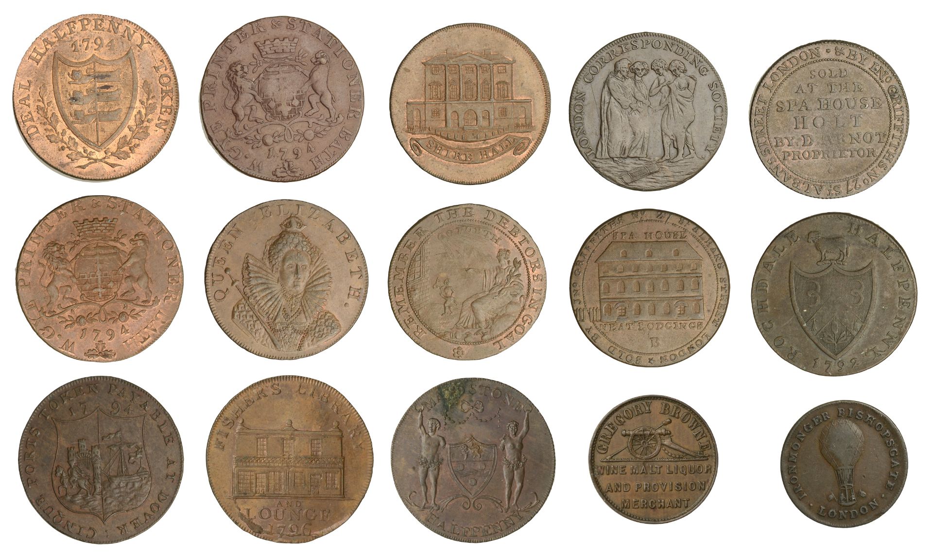 18th Century Tokens, ESSEX, Chelmsford, William Clachar & Co, Halfpenny, 1794, 10.14g/6h (DH... - Image 2 of 2