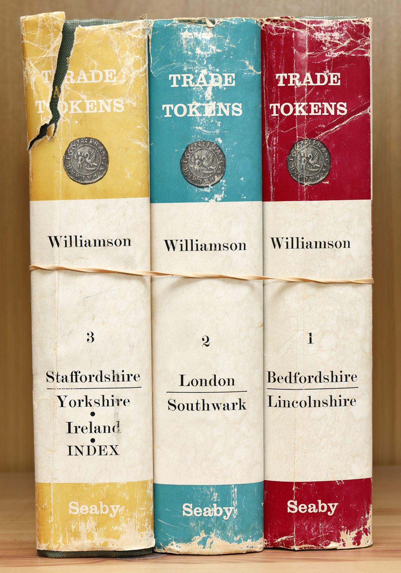 Williamson, G.C., Trade Tokens issued in the Seventeenth Century, 3 vols [London, 1889-91],...