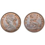 Victoria (1837-1901), Penny, 1860, dies Dd (F 10; BMC 1629; S 3954). Struck from a filled di...