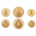 Elizabeth II (1952-2022), Proof set, 1989, comprising gold Two Pounds, Sovereign and Half-So...