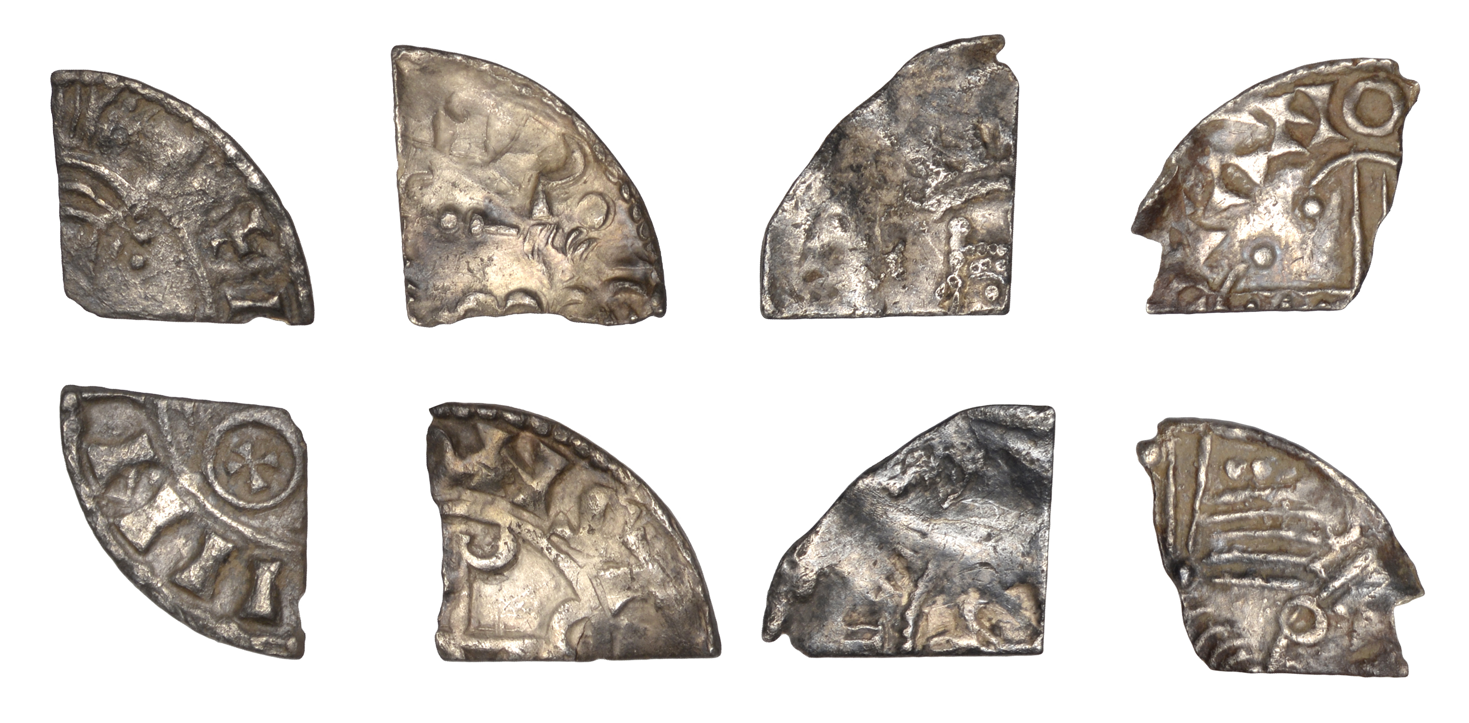 Edward the Confessor (1042-1066), Cut Farthings (2), Pointed Helmet type, Stamford, Arnfrith...