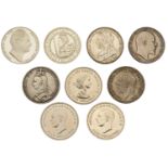 Victoria, Crowns (2), 1889, 1900 (S 3921, 3937); Edward VII, Crown, 1902 (S 3978); George V,...