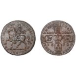 James II (1685-1691), Gunmoney coinage, Crown, 1690, horse 1, reads iac Â· ii Â·, 13.44g/12h (...