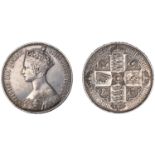 Victoria (1837-1901), 'Gothic' Crown, 1847, edge undecimo (ESC 2571; S 3883). Cleaned, surfa...