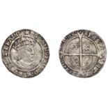 Henry VIII (1509-1547), Second coinage, Groat, Tower, mm. rose, 2.67g/2h (N 1797; S 2337E)....