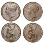 Victoria, Pennies (2), 1855 ornate trident, 1858 (S 3948) [2]. Good very fine, second better...