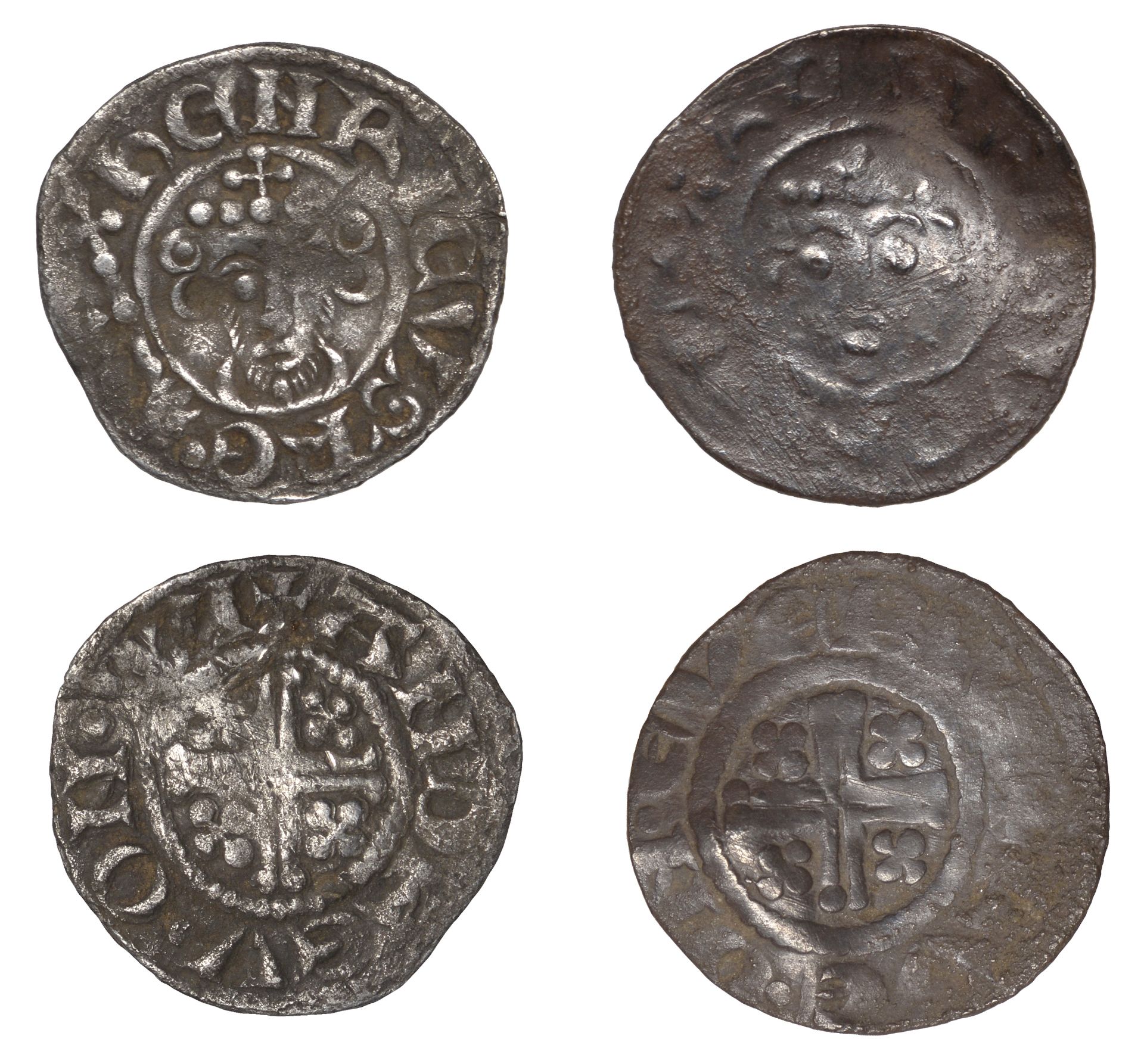 Richard I, Penny, class IVa, York, Hue, hve on everic, 1.44g/6h (S 1348A); John, Penny, clas...