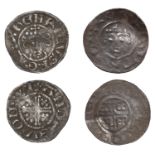 Richard I, Penny, class IVa, York, Hue, hve on everic, 1.44g/6h (S 1348A); John, Penny, clas...