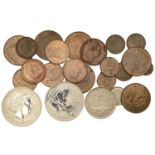 George V, Halfcrown. 1919, Sixpence, 1933, Pennies (5), 1927-8, 1931, 1935-6, Halfpence (5),...