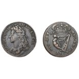 James II (1685-1691), Halfpenny, 1685, die-axis 6h (S 6576). Good fine, scarce Â£90-Â£120