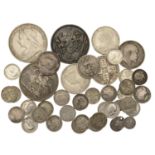 George III to George V, Crowns (3), Florins (4), Shillings (2), Groat, Threepences (27), Two...