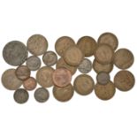 George III to George V, Pennies (16), Halfpenny, and Farthings (8) [25]. Varied state Â£80-Â£...