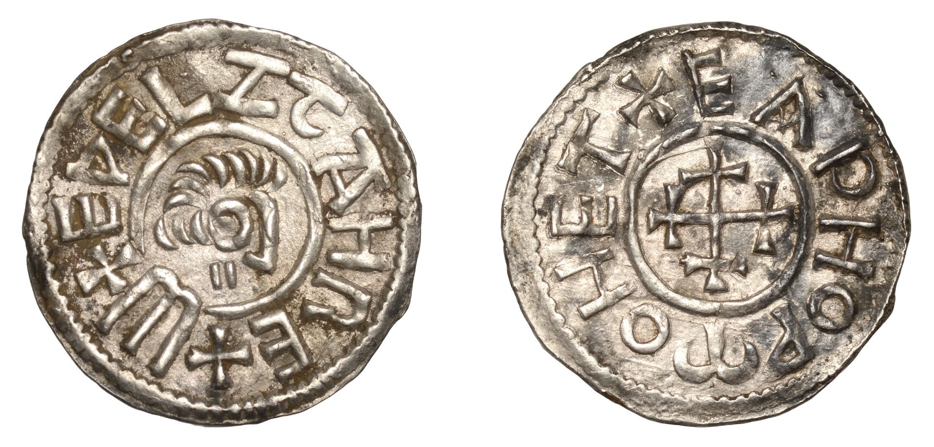 Kings of East Anglia, Ã†thelstan (825-40), Penny, [Ipswich], Eadnoth, edelztan re+, draped bu...