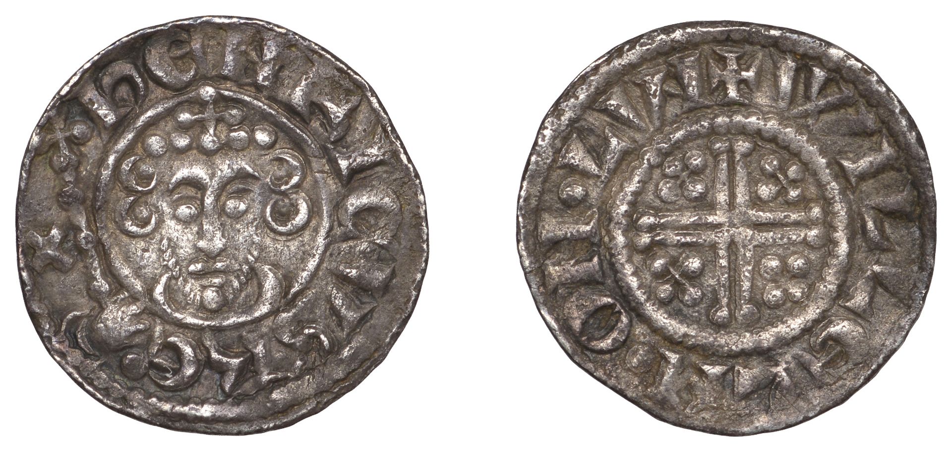 John (1199-1216), Penny, class Vb1, London, Willelm, willelm Â· on Â· lvn (vn ligated), 1.38g/...