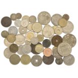 Miscellaneous, Assorted coins and tokens of Southern Rhodesia (5), Spain (25), Straits Settl...
