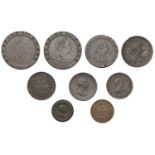 George III, Twopence (2) and Penny, 1797 (S 3776-7); Halfpenny, 1799 (S 3778); Penny and Hal...