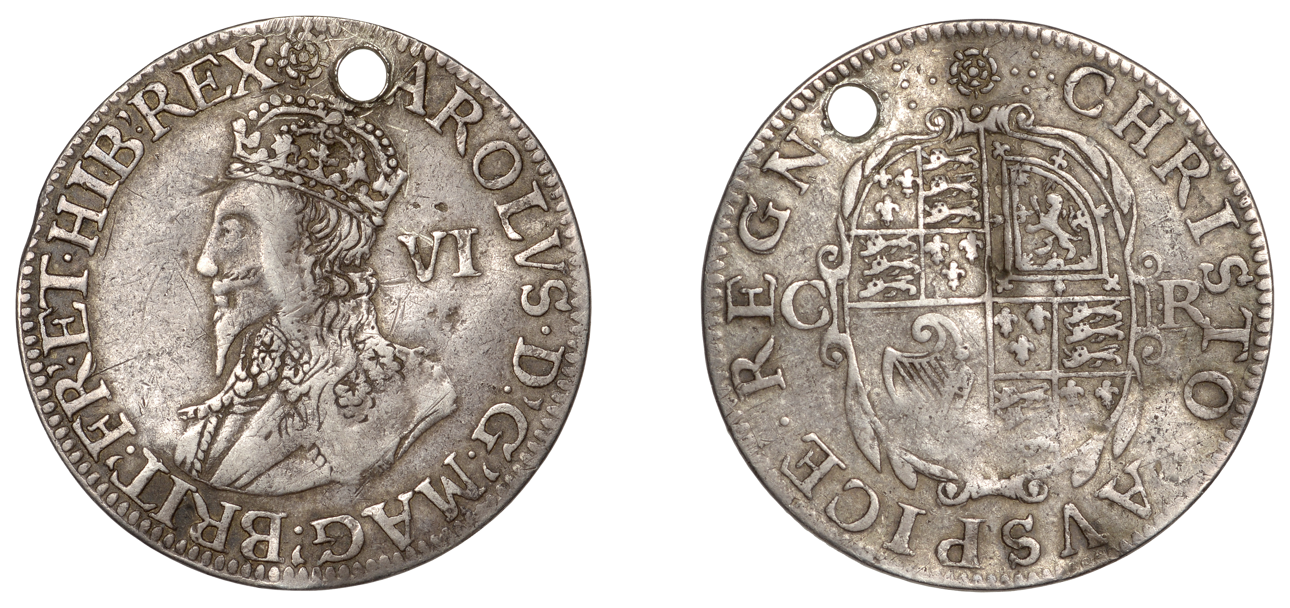 Charles I (1625-1649), Tower mint, Pattern Sixpence, Gp D, by an unknown artist, mm. rose, c...