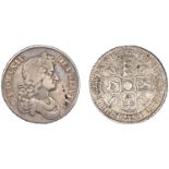 Charles II (1660-1685), Crown, 1673, third bust, edge vicesimo qvinto (ESC 390; S 3358). Som...