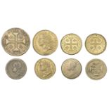 Coin weights: George II, Guineas (2, W 1415, 1417), weights by Kirk, Guinea, 1748 (W 1462),...