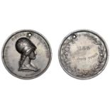 Liverpool Royal Institution (Est. 1814), a silver member's medal by T. Wyon, helmeted bust o...