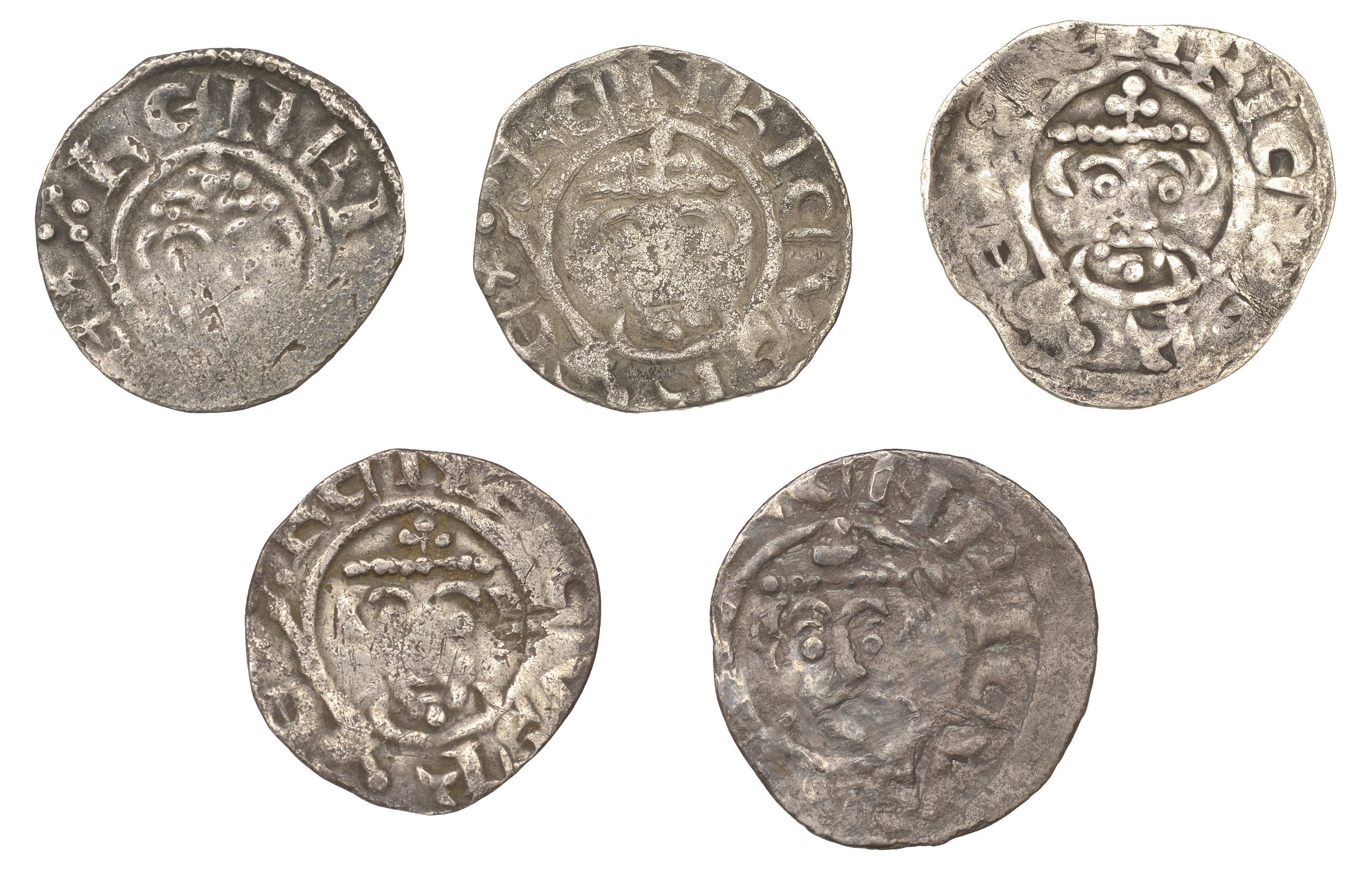 Richard I (1189-1199), Pennies (5), class IVa, Norwich or Northampton, Randul, randvl on no,...