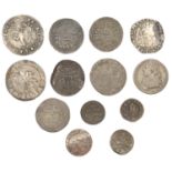 Miscellaneous, Assorted European coins in silver (11), base metal (2), mostly medieval [13]....