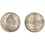 William III (1694-1702), Sixpence, 1696, first bust, early harp (ESC 1202; S 3520). Extremel...