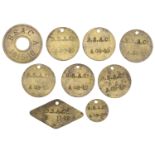 Rhodesia, British South Africa Co., brass hut tax tokens (9), 1909-10 (7), 1911-12, 1915-16...