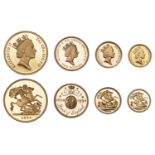 Elizabeth II (1952-2022), Proof set, 1994, comprising gold Five Pounds, Two Pounds, Sovereig...