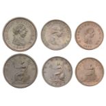George III, Halfpenny, 1799 (S 3778); Penny and Halfpenny, 1806 (S 3780-1) [3]. About extrem...