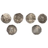 Henry VII, Facing Bust issue, Pennies (4), Durham (3), Bp Sherwood, ds by shield, 0.61g/6h,...