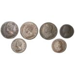 George II, Halfpennies (3), 1733, 1743, 1753, Farthings (3), 1731, 1741, 1754 (S 3717-22) [6...